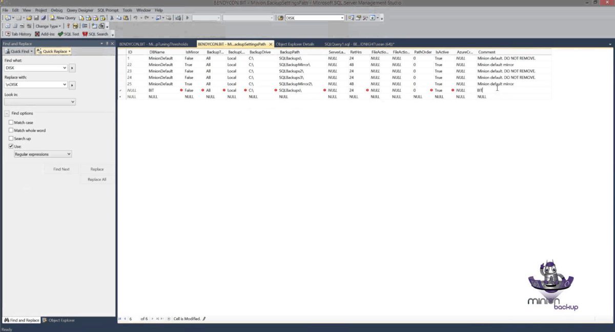 Minion Backup: Mirroring Backups