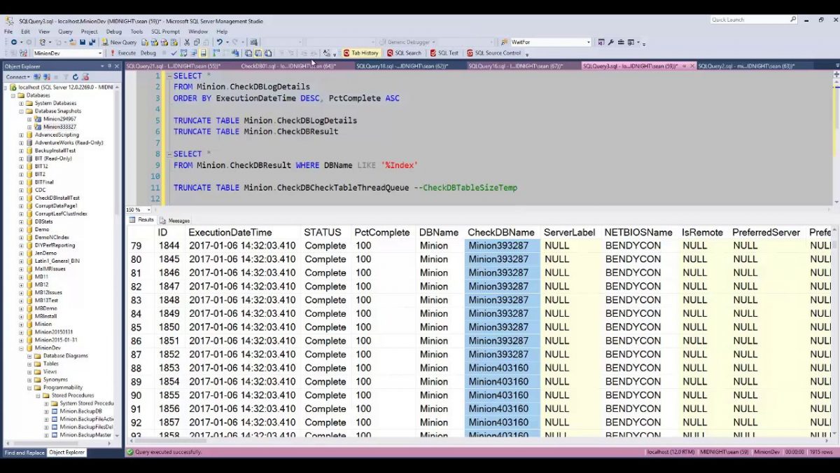 Custom Snapshot for CheckTable