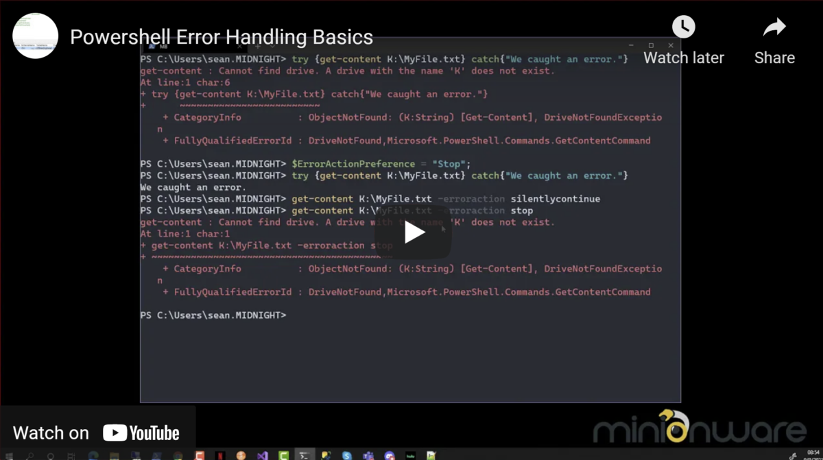 Powershell Error Handling Basics