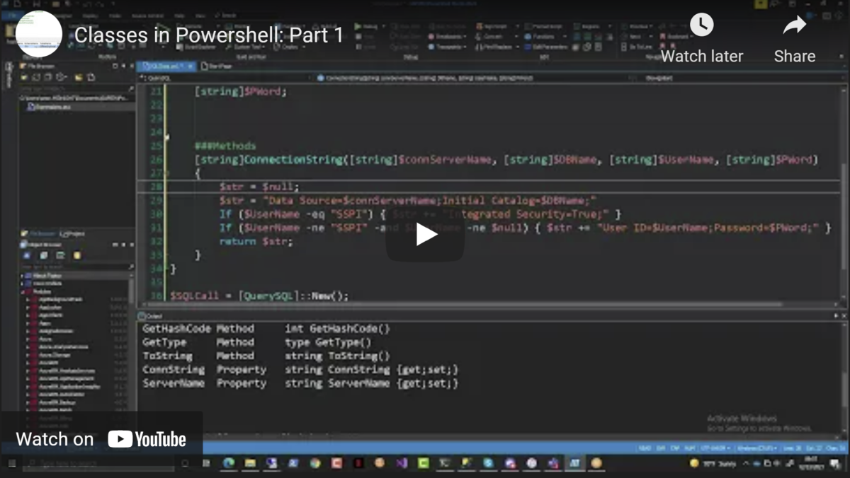 Classes in Powershell: Part 1